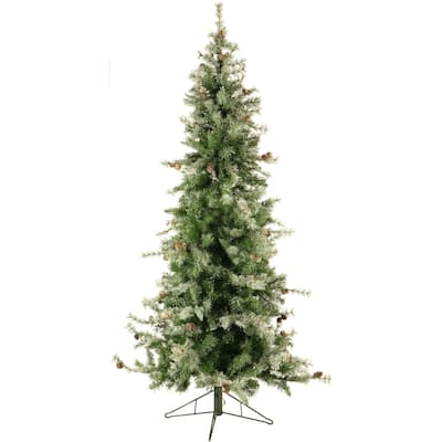 Fraser Hill Farm 6.5 Ft. Buffalo Fir Slim Artificial Christmas Tree with Smart String Lighting