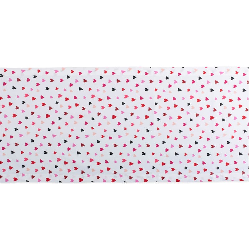 72" White Red Printed Hearts Rectangular Valentine'S Day Table Runner