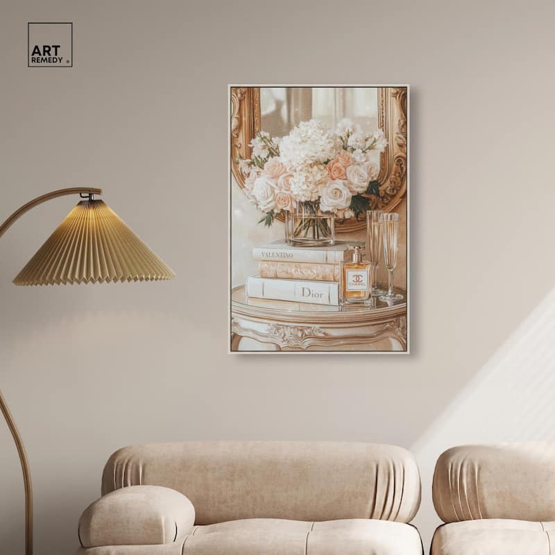 Mirror and Classy Glam Books Canvas by Art Remedy