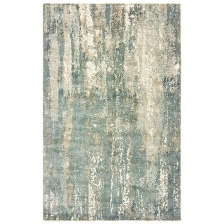 8' x 10' Blue and Gray Abstract Splash Indoor Area Rug - 3'6