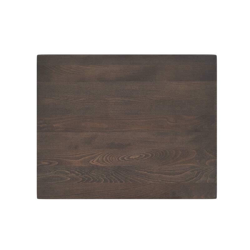 Rectangular Solid Wood Commercial Tabletop with 18" Round Dining Height Base - 24"W x 30"D x 29.5"H
