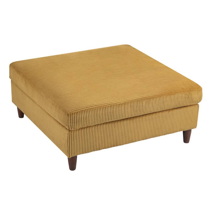 Corduroy Modular Sectional 5 Piece Sofa with Ottoman