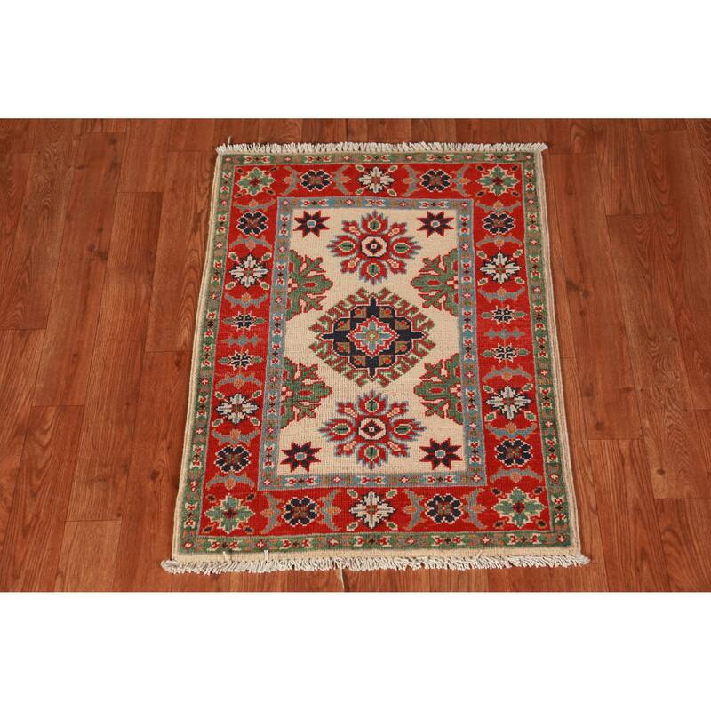 Kazak Oriental Accent Foyer Rug Handmade Wool Carpet - 2'0"x 3'0"