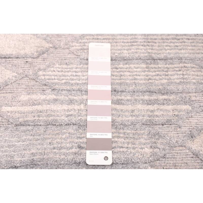 ECARPETGALLERY Hand Loomed Elysian Grey Silk Rug - 8'0 x 11'2