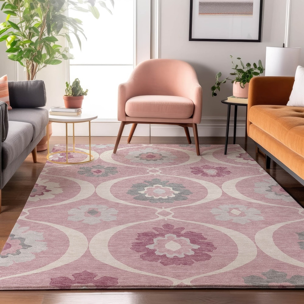 Premium Washable Super Soft Floral Scallops Mayfield Rug