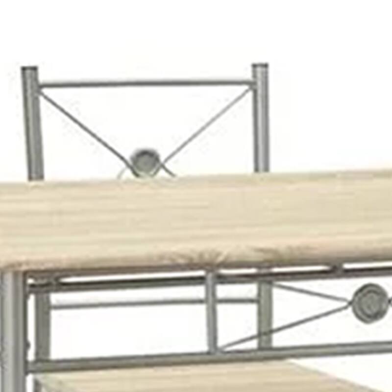 Sturdy Dining Table In A set Of Five, Silver