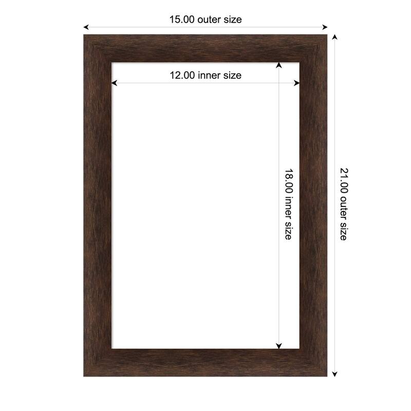 Amanti Art Warm Walnut Narrow Framed Dry Erase Magnetic Board - 15 x 21 in