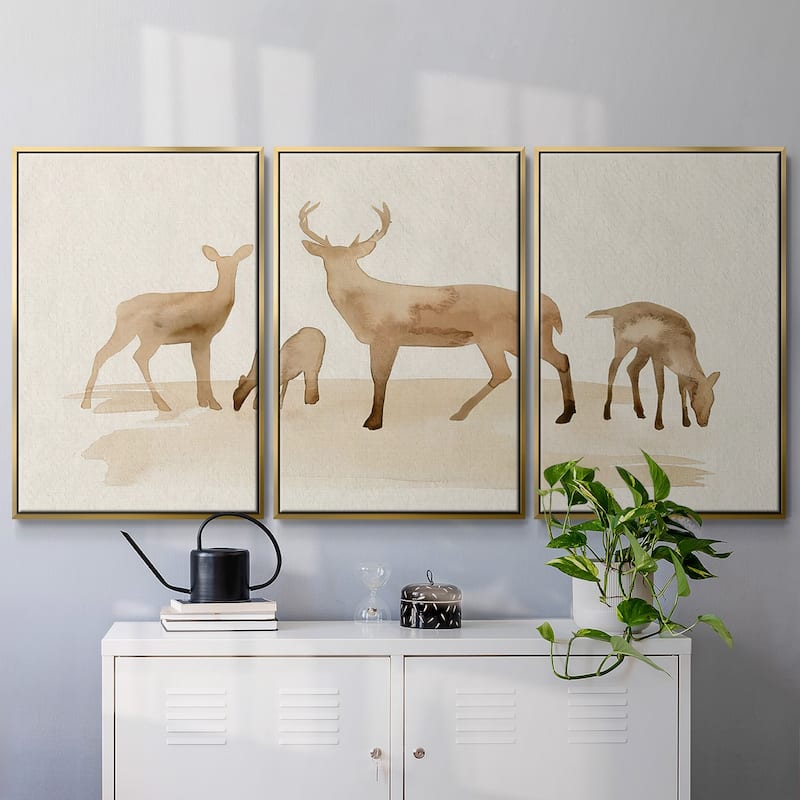 Whitetail Herd I - Multi Piece Framed Canvas