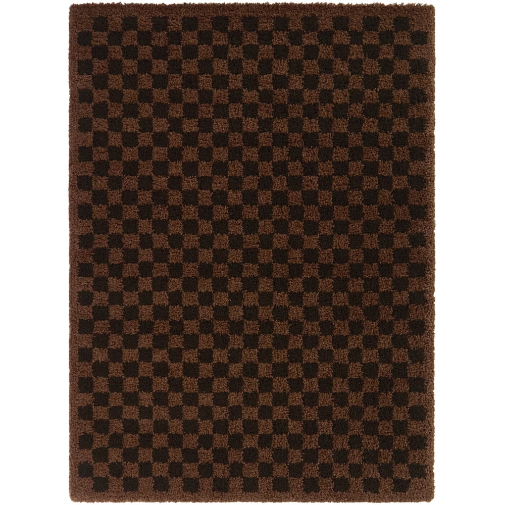 Covey Plush Checkered Thick Shag Area Rug