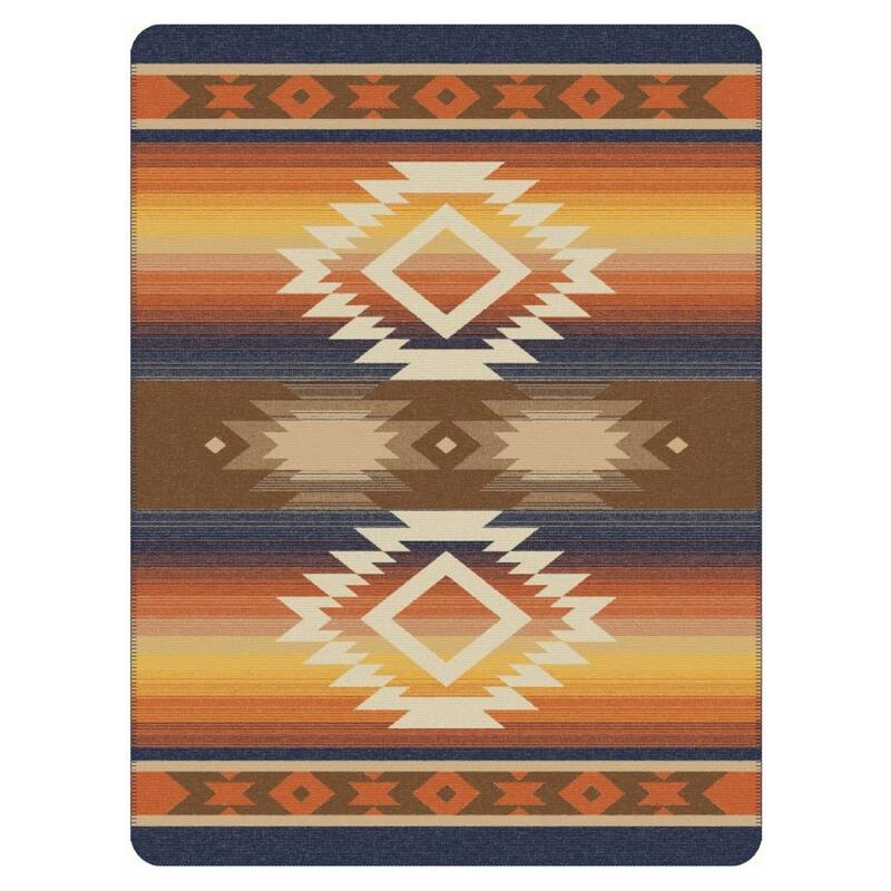 Vibrant Southwestern Throw Blanket Carrizo by IBENA