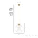 preview thumbnail 4 of 12, Hunter Xidane 1 Light Clear Glass Pendant or Semi-Flush Light - Kitchen Island, Dining Room, Entry - Glam, Contemporary