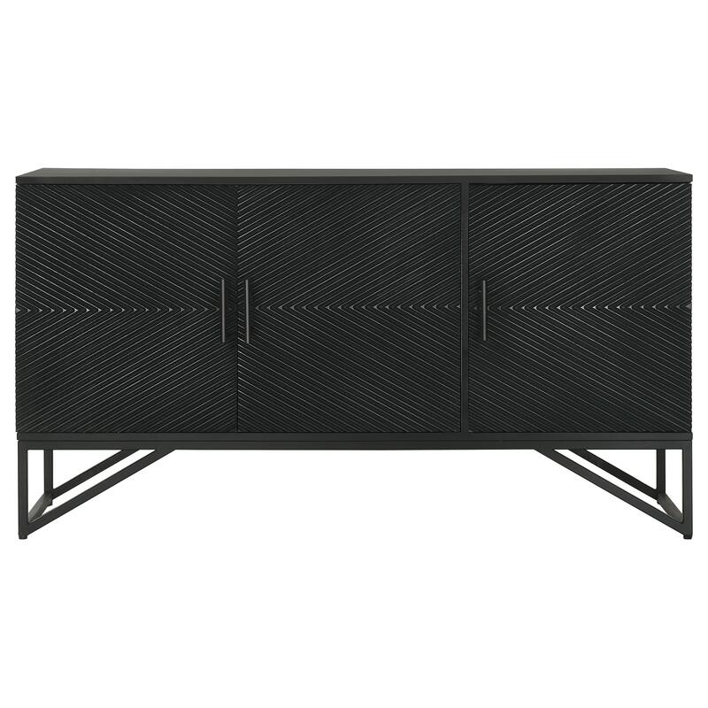 Riddell Wood Reeding Accent Cabinet Matte Black