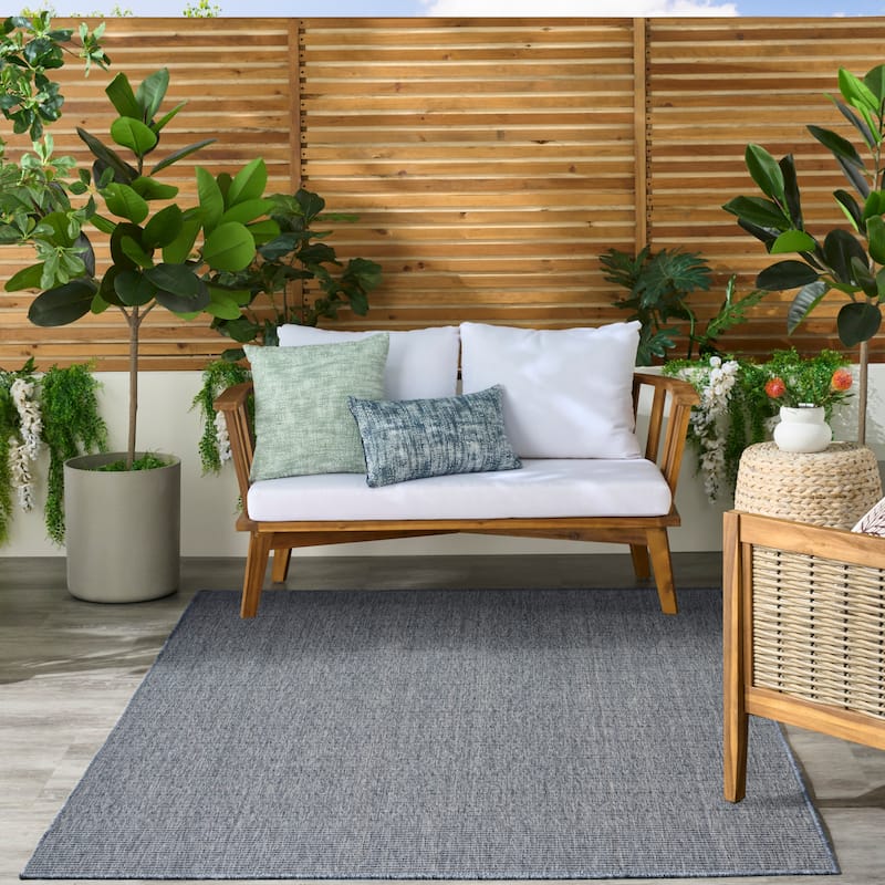 Nourison Tulum Indoor/Outdoor Striped Area Rug - 6' x 9' - Denim