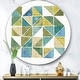 Designart 'Geometric Green Triangle I' Glam Metal Circle Wall Art - Bed ...