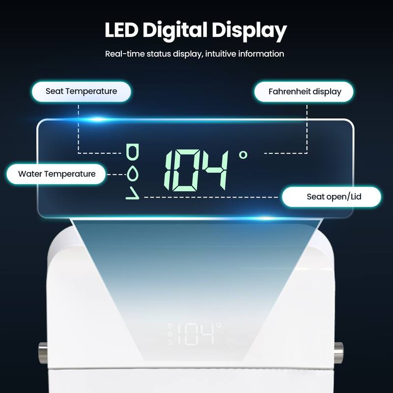 Zarautz Elongated Smart Bidet Toilet Combo with Clean Foam Shield Splash Proof, Heated Seat, Dryer & Foot/Remote Flush