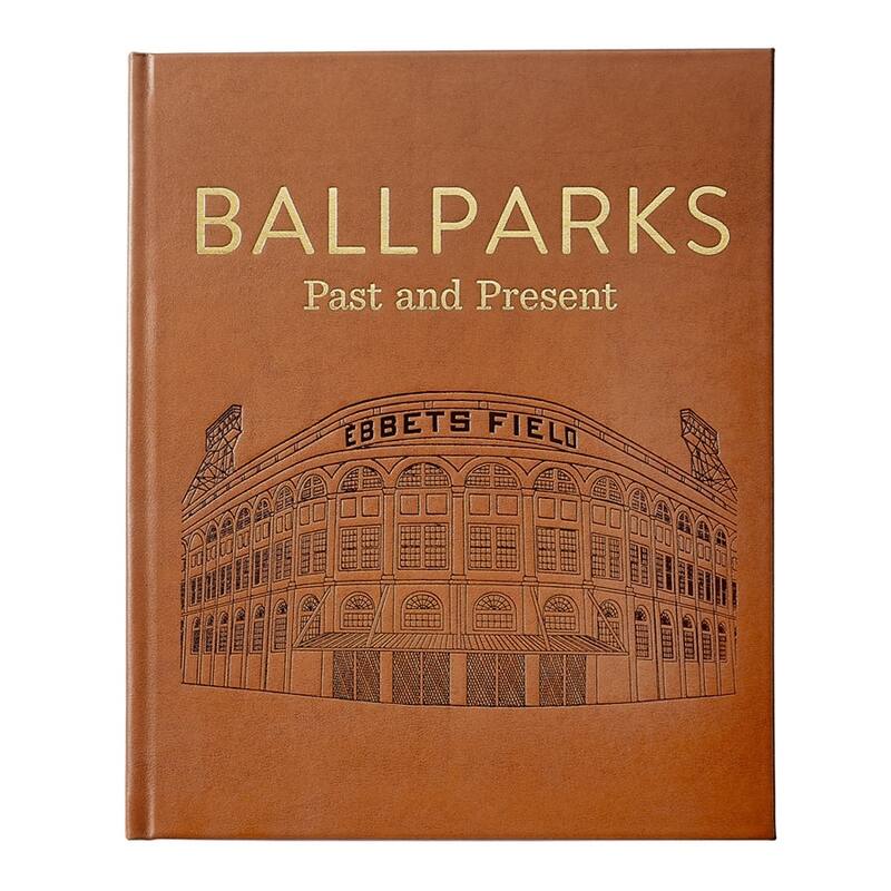 Graphic Image Ballparks Past & Present Coffee Table Book, Leather, Tan