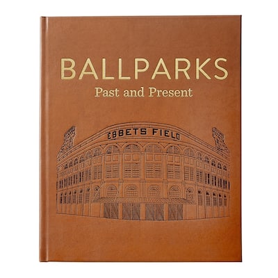 Graphic Image Ballparks Past & Present Coffee Table Book, Leather, Tan
