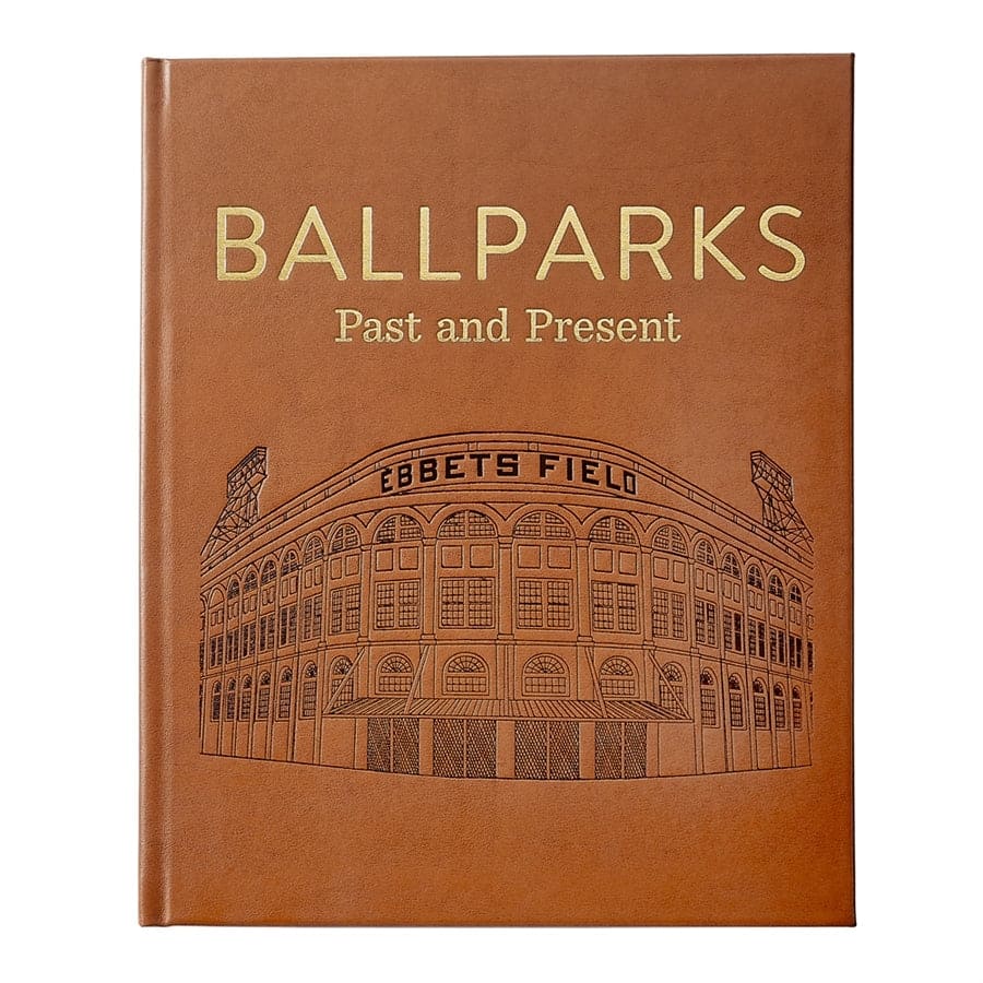 Graphic Image Ballparks Past & Present Coffee Table Book, Leather, Tan