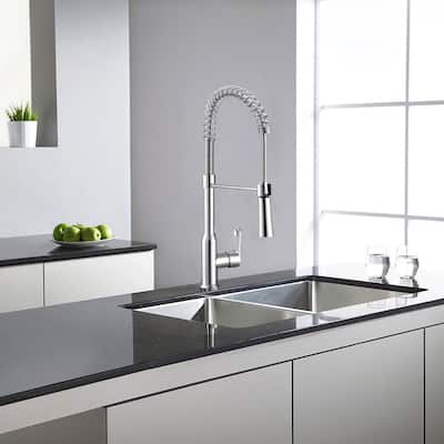 SAFAVIEH Solea Euphoria Stainless Steel Dual Function Pull-Down Spray Kitchen Faucet - 8"W x 2"D x 21"H