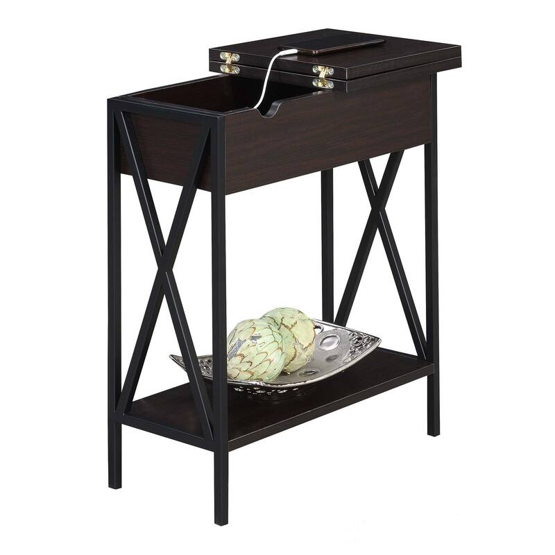 Carbon Loft Ehrlich Flip-top End Table with Charging Station