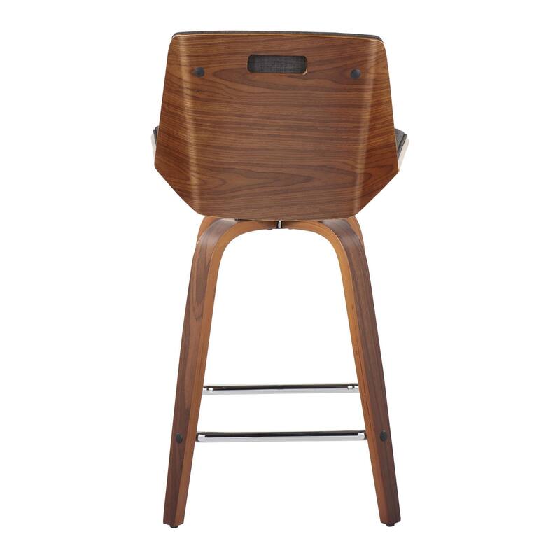 Carson Carrington Clemens 24" Fixed-Height Counter Stool with Bent Wood Legs & Square Footrest (Set of 2)