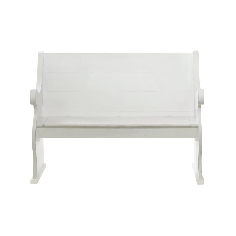 Wood Storage Bench with Scrolled Armrests - Black or White - Roche River Decor