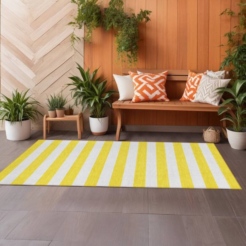 Befi Stripe Weather Resistant Versatile Elegance Outdoor Rug - 2' X 8' - Multi