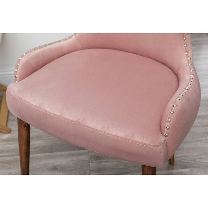 Contemporary Velvet Upholstered Nailhead Trim Accent Chair