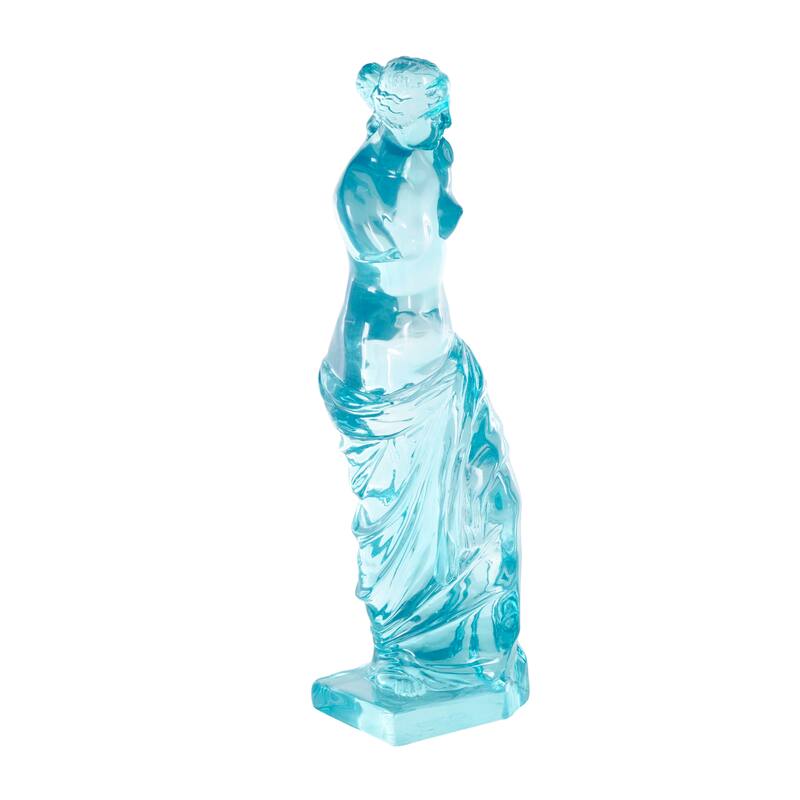 Light Blue, Orange or Green Resin Tinted Woman Decorative Sculpture