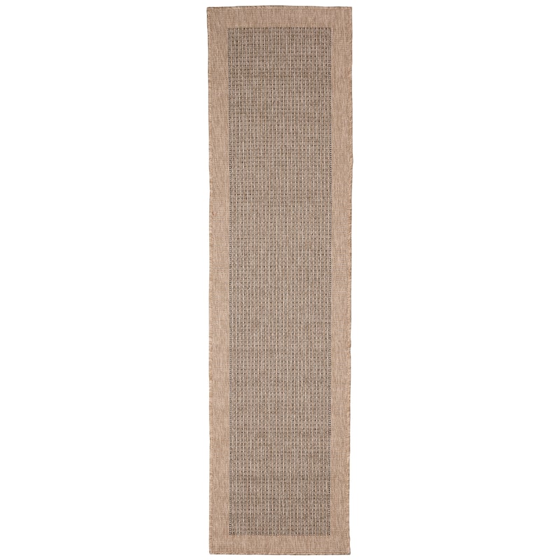 Liora Manne Sahara Texture Border Indoor/Outdoor Rug - 1'11" x 7'6" - Natural