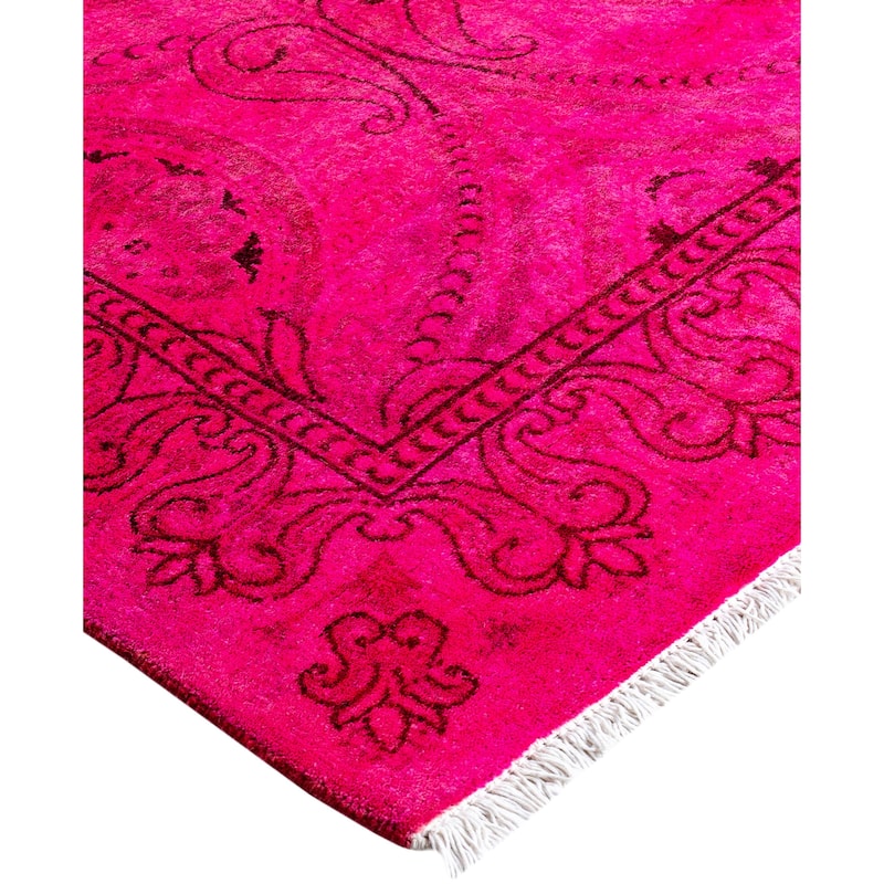 Overdyed One-of-a-Kind Hand-Knotted Area Rug - Pink - 2' 8" x 4' 5"