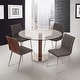 preview thumbnail 5 of 23, Armen Living Cafe Wood and Faux Leather Upholstered Dining Chairs - Set of 2/4/6 Set of 4 - Gray and Brushed Stainless Steel