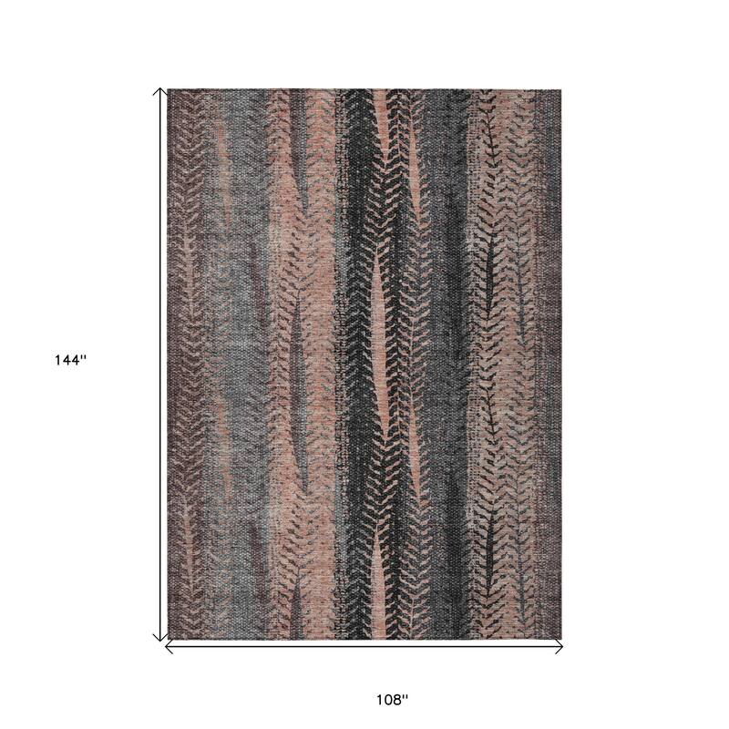 HomeRoots Botanical Leaves Transitional Rectangle Outdoor Rug
