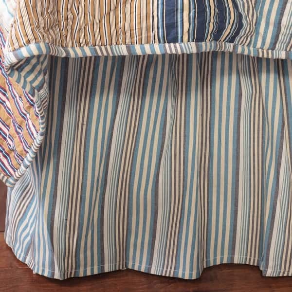 William Cotton Multicolor Striped 3 Piece Bed Skirt - Overstock - 34199636