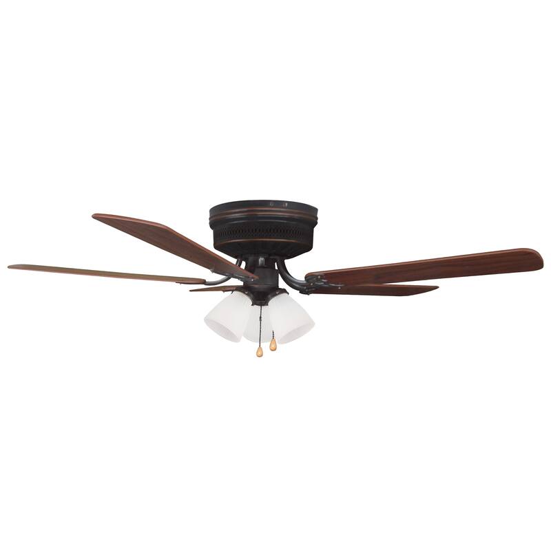 Design House 157388-ORB Millbridge 52-Inch Traditional 3-Speed 5-Blade LED Indoor Hugger/Low Profile Ceiling Fan