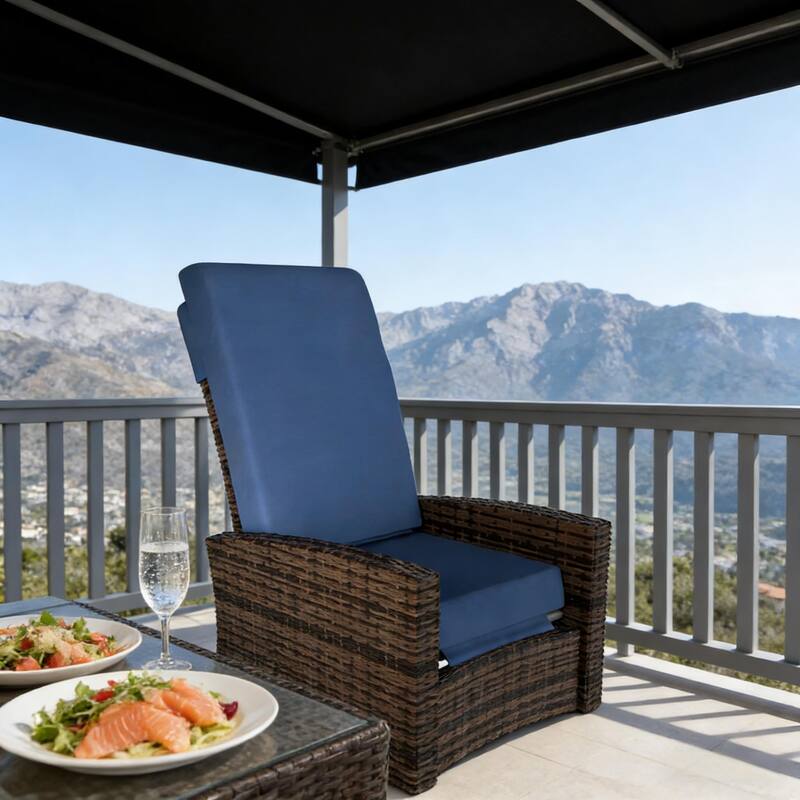 GDFStudio - Adrian Outdoor Swivel Recliner Chair Built for Full-Body Relaxation - Swivel Recliner Chair