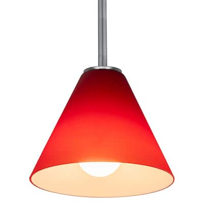 Access Lighting Martini 1 Light LED Pendant - 7" Wide with Red Glass