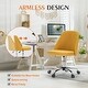 preview thumbnail 27 of 46, Armless Fabric Home Office Desk Chairs, Adjustable Height Swivel Task Vanity Chair, Task Chairs with Swivel Wheels - N/A