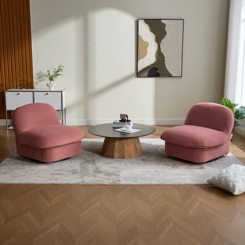 Pumpkin-Shaped Swivel Chair, 360-Degree Swivel Accent Chair for Living Room Bedroom Office