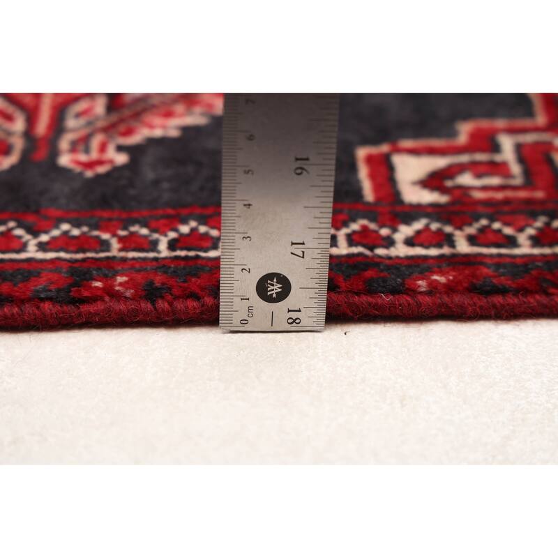 ECARPETGALLERY Hand-knotted Teimani Dark Navy Wool Rug - 3'3 x 7'0