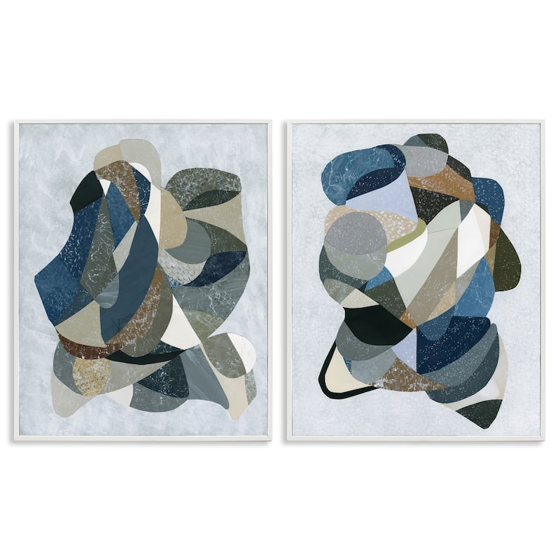 Stupell Neutral Geometric Patterns Framed Giclee Art Design By Coco Good (Set of 2) - 11 x 14 - White