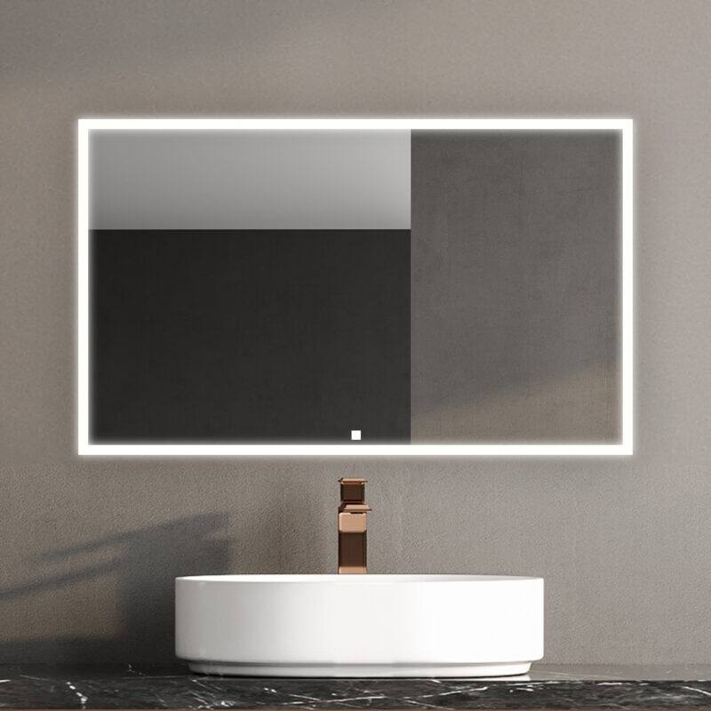 AQUADOM Edge 40" Led Lighted Mirror for Bathroom with Defogger, Touch Control. - 40"x32"x1.5"