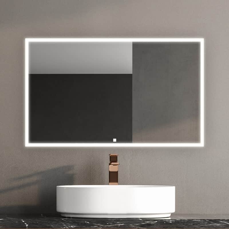 AQUADOM Edge 40" Led Lighted Mirror for Bathroom with Defogger, Touch Control. - 40"x32"x1.5"