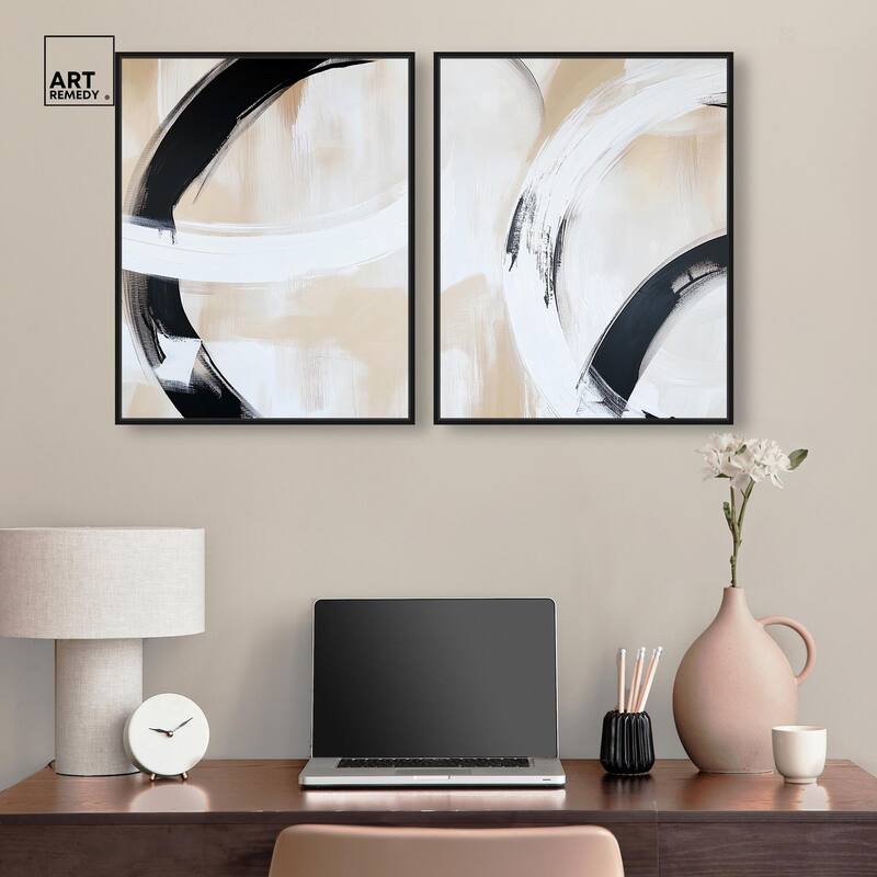 Neutral Interplay II Canvas Set of 2 by Art Remedy
