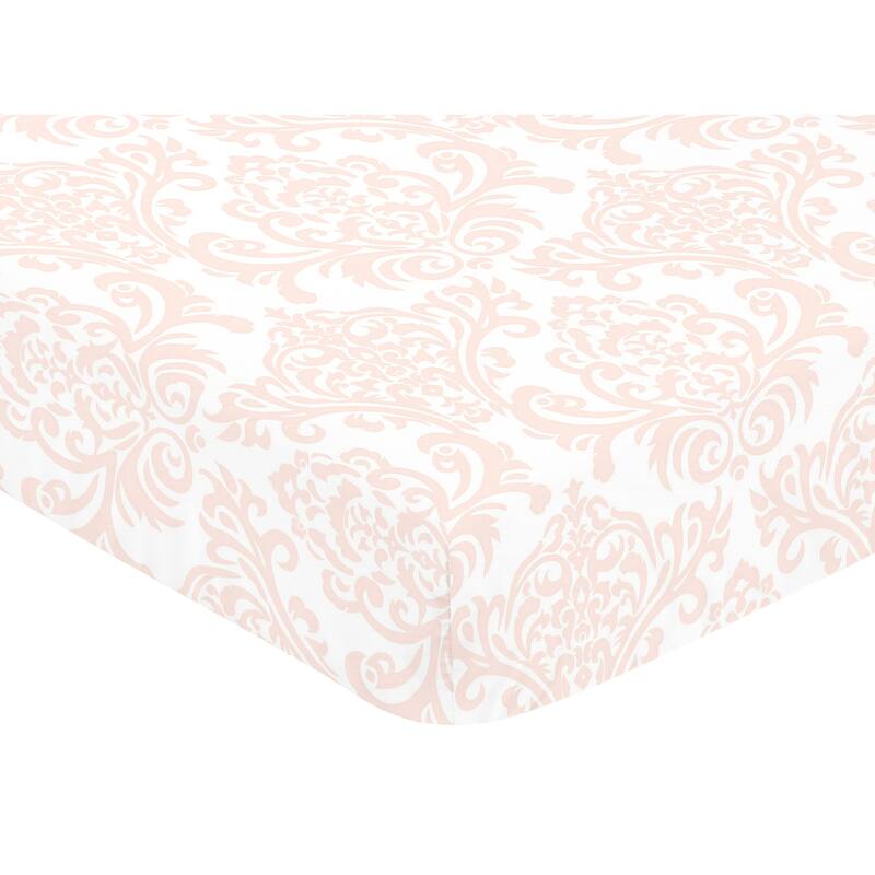 Sweet Jojo Designs Amelia Collection Multicolor Brushed Microfiber Damask Print Fitted Crib Sheet