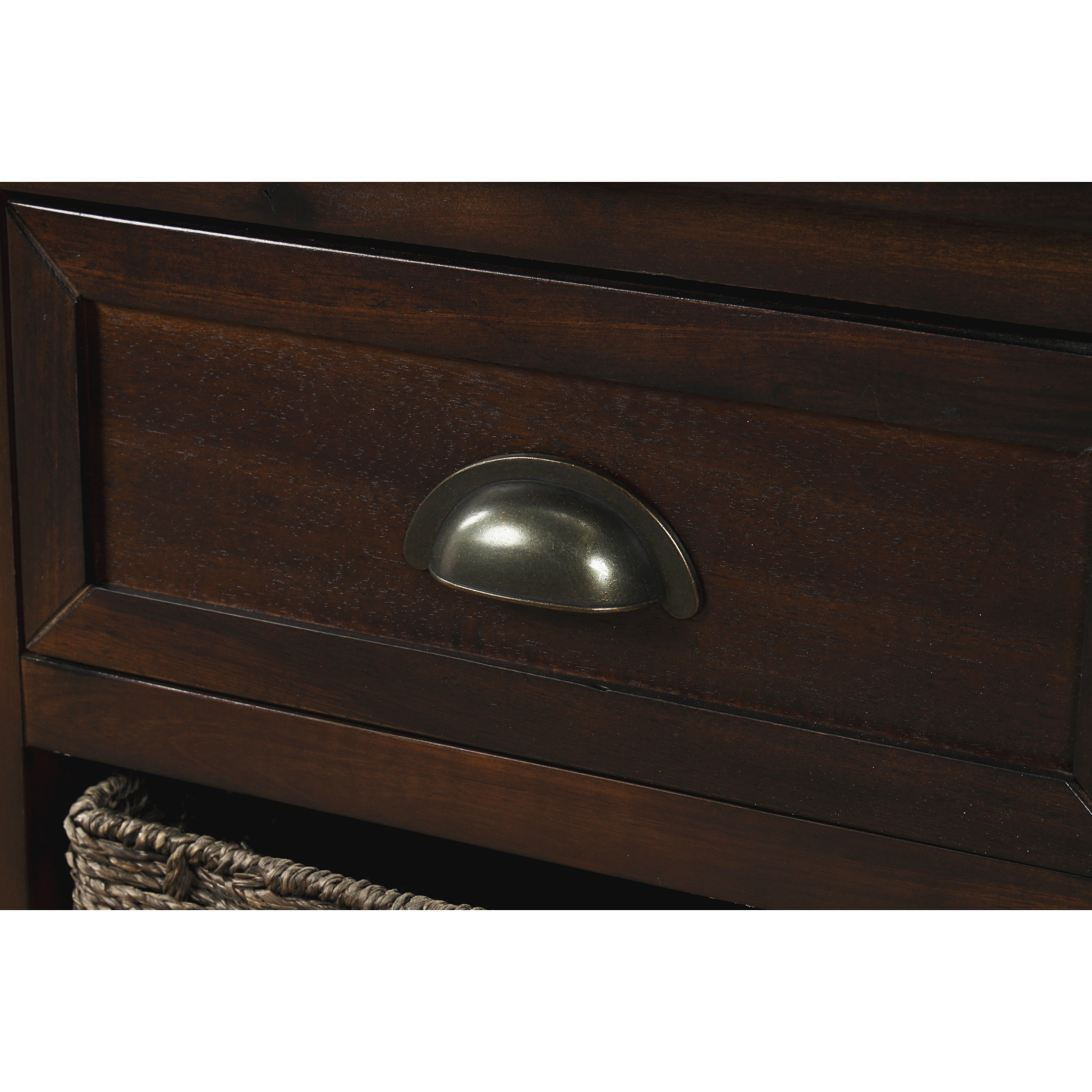 Nestfair Storage Cabinet with 2 Drawers and 4 Classic Rattan-image