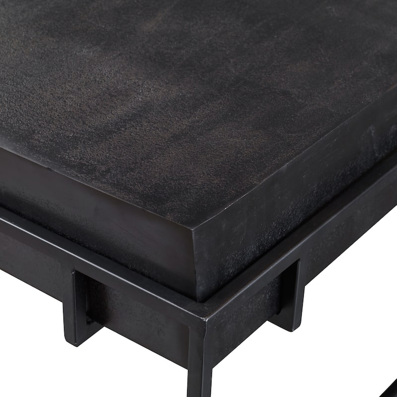 Uttermost 25111 Telone 35" Wide Aluminum Top Iron Coffee Table
