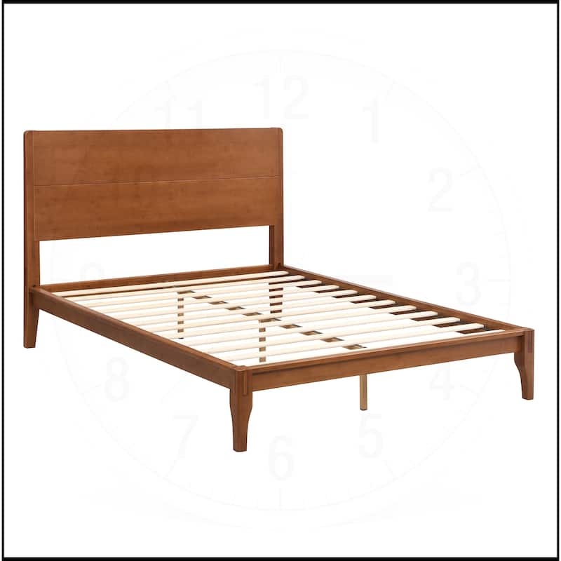 12 Inch Bamboo Wood Platform Bed with Wood Slat Metal Support