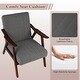 preview thumbnail 16 of 16, Gymax Modern Accent Chair Leathaire Leisure Armchair w/ Rubber Wood