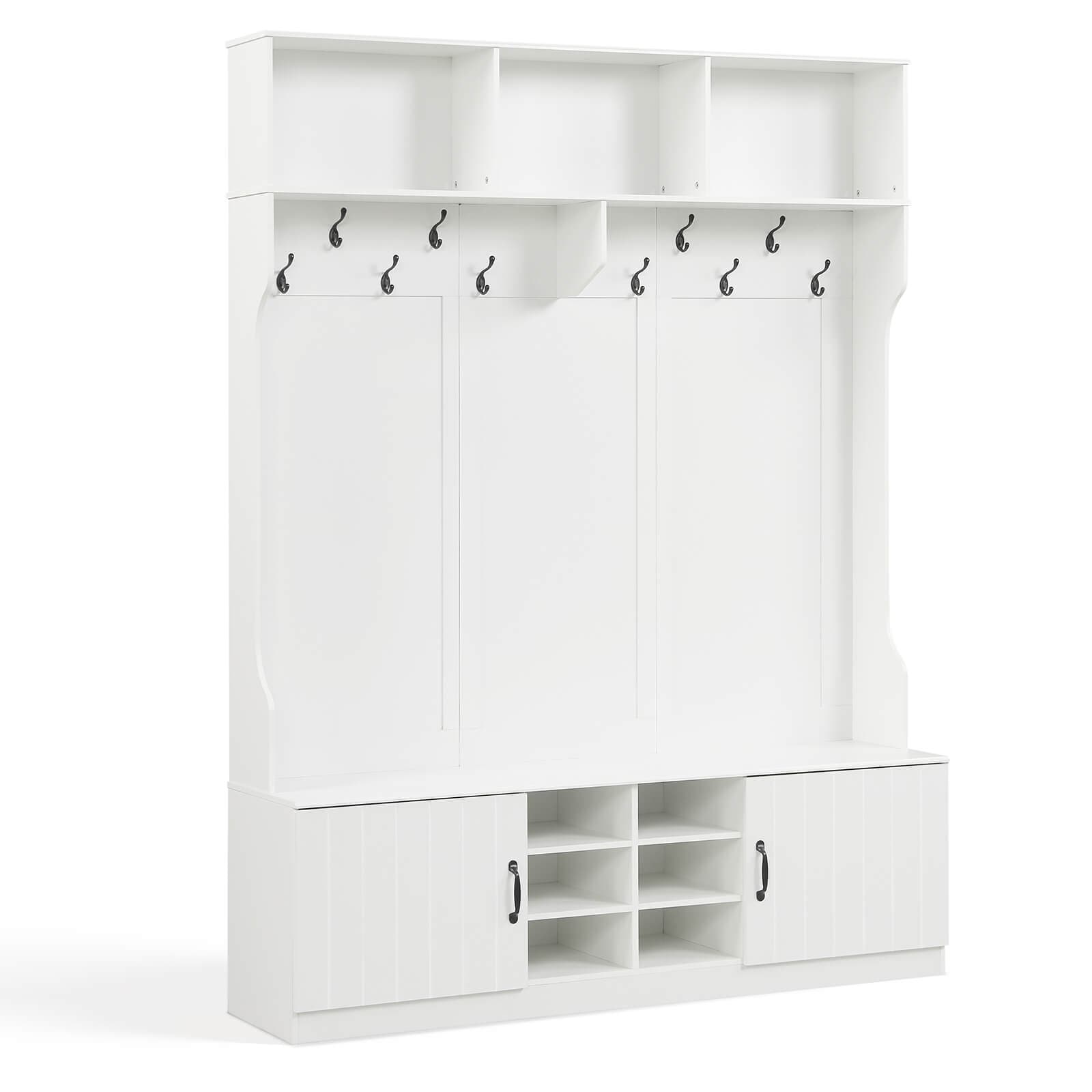 Costway 3-in-1/6-in-1 Hall Tree wirh Bench Storage Adjustable Shelves